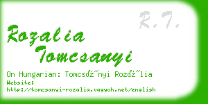 rozalia tomcsanyi business card